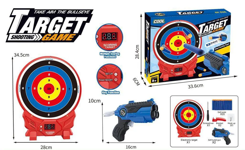 Hot Selling Kids Toy Gun Shooting Target Set Electronic Digi