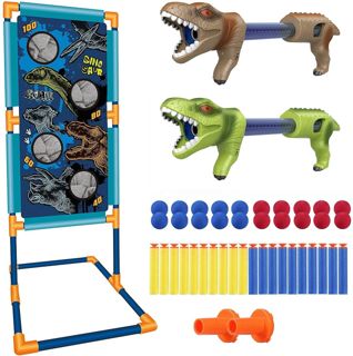Dinosaur Pump Blaster Target Set with Foam Balls and Darts | XJS699